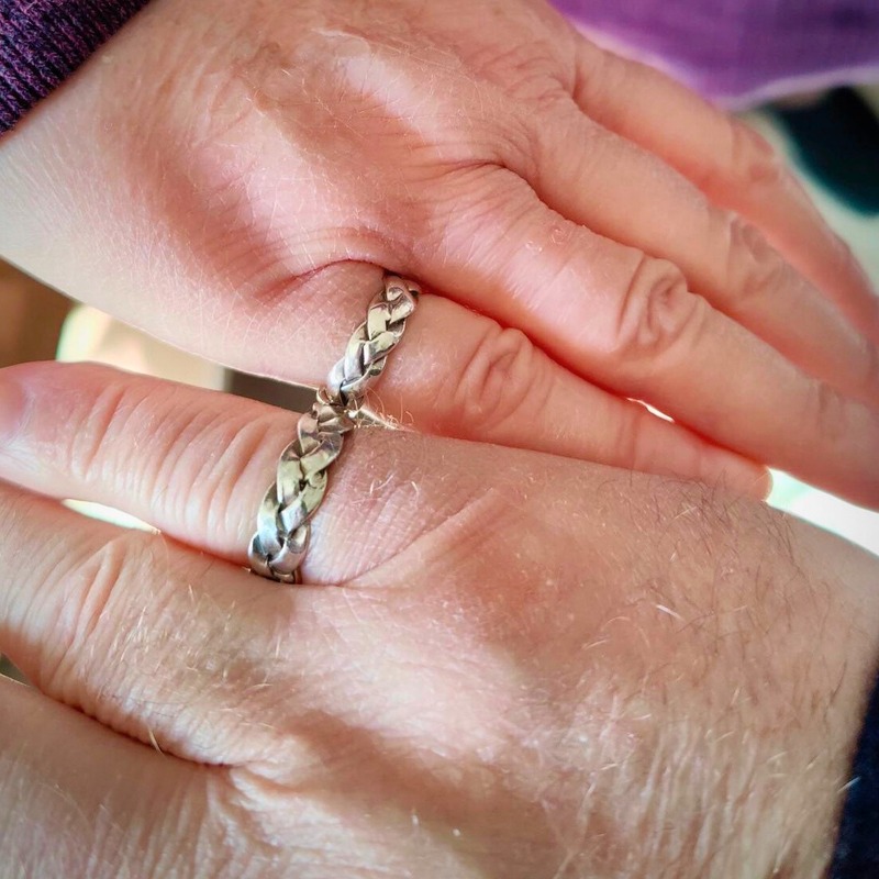 Matching braided silver rings